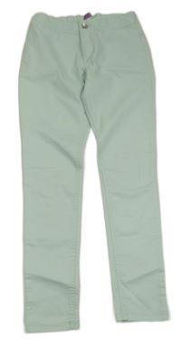 Mátové plátěné skinny kalhoty F&F