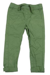 Zelené plátěné chino kalhoty Dunnes