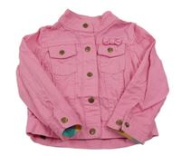 Růžová plátěná bunda s mašlí M&S