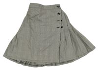 Černo-bílá kostkovaná zavinovací sukně