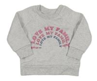 Světlešedá melírovaná mikina s nápisy Primark