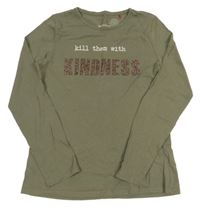 Khaki triko s nápisem Manguun