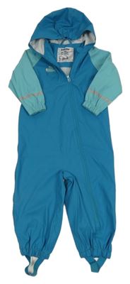 Modro-azurová nepromokavá kombinéza s ponorkou a kapucí Lupilu