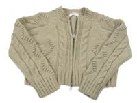 Hnědý propínací crop svetr Primark