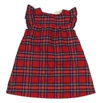 Červeno-černo-bílé kostkované třpytivé šaty H&M