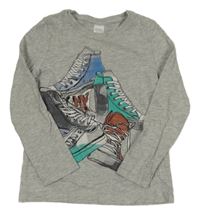 Šedé melírované triko s teniskami C&A