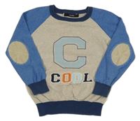 Šedo-modrý svetr s písmenem George