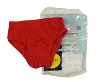 Nové - 2x slipy - červené + bílé F&F