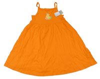 Nové - Oranžové bavlněné šaty s ananasem Primark