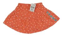 Nové - Korálová puntíkatá bavlněná sukně s všitými kraťasy Matalan