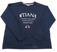 Tmavomodré triko s nápisem a Tianou George