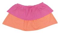 Neonově růžovo-oranžová puntíkatá plavková sukně Calzedonia