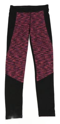 Černo-růžovo-fialové sportovní legíny s melírováním H&M