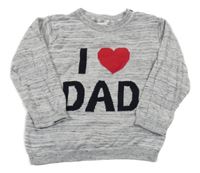 Šedý melírovaný svetr s nápisem se srdcem H&M
