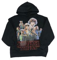 Černá mikina s potiskem a kapucí - Stranger Things Zara