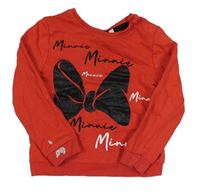 Červená lehká mikina s mašlí - Minnie zn. Disney