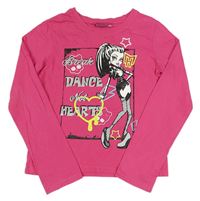 Tmavorůžové crop triko s Monster High