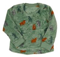 Zelená plyšová mikina s medvědy Nutmeg