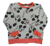 Šedo-červená mikina s Mickeym George