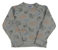 Šedá mikina s dinosaury Lupilu