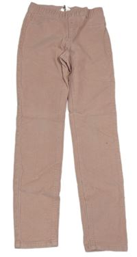 Světlerůžové elastické manšestráky H&M