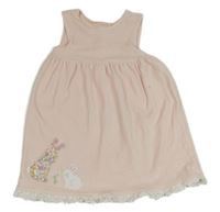 Světlerůžové sametové šaty s krajkou Nutmeg