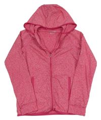 Růžová melírovaná sportovní propínací mikina s kapucí Matalan