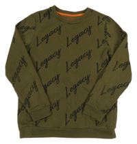 Khaki mikina s nápisy Primark