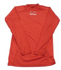 Červené funkční sportovní triko s nápisem 