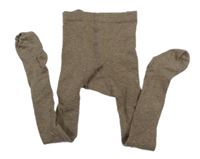 Hnědé žebrované punčocháče H&M