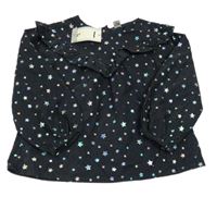 Nové - černá manšestrová tunika s hvězdičkami Tu