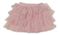 Světlerůžová tylová vrstvená sukně 