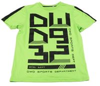 Neonově zelené sportovní tričko s nápisem C&A