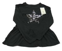 Nové - černá tunika s hvězdou z flitrů Tu