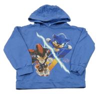 Modrá mikina se Sonicem a kapucí 