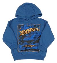 Modrá mikina s HotWheels a kapucí 