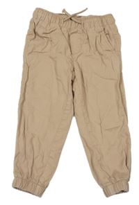 Béžové plátěné podšité cuff kalhoty H&M