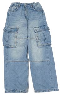 Světlemodré loose fit rifle s kapsami H&M