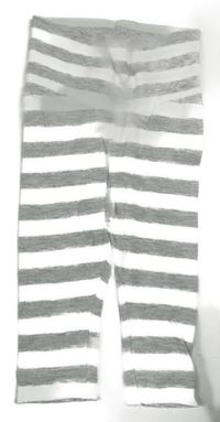Bílo-šedé pruhované lehké tepláky H&M