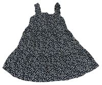 Černé puntíkaté plátěné šaty F&F