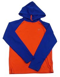 Červeno-tmavomodrá sportovní mikina s kapucí GAP