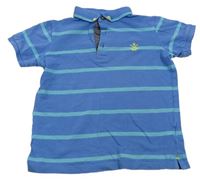 Modro-tyrkysové pruhované polo tričko Next