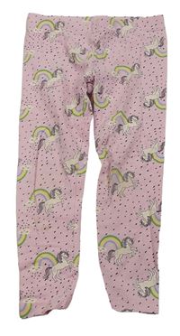 Růžové puntíkaté legíny s jednorožci Primark