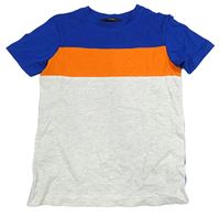 Modro-oranžovo-šedé tričko George