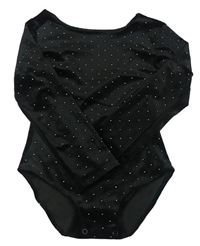 Černé sametové puntíkaté body Zara