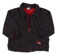 Tmavošedá riflová jarní bunda se srdíčky 