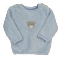 Světlemodrá plyšová mikina s medvídkem Nutmeg