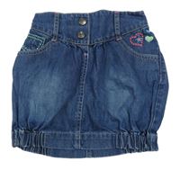 Modrá riflová sukně s výšivkami Bluezoo