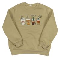 Béžová mikina s nápoji Shein