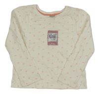 Nové - bílo-růžové triko s květy Tu